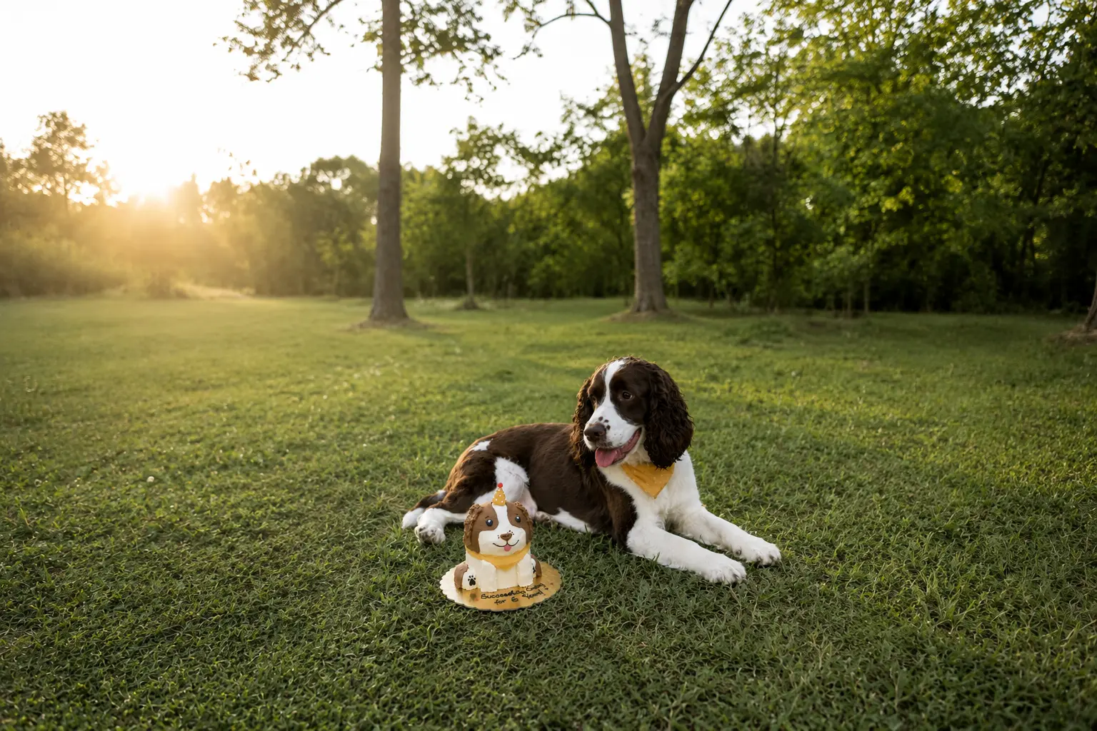 Happy dog enjoying 2 Treats Down treats